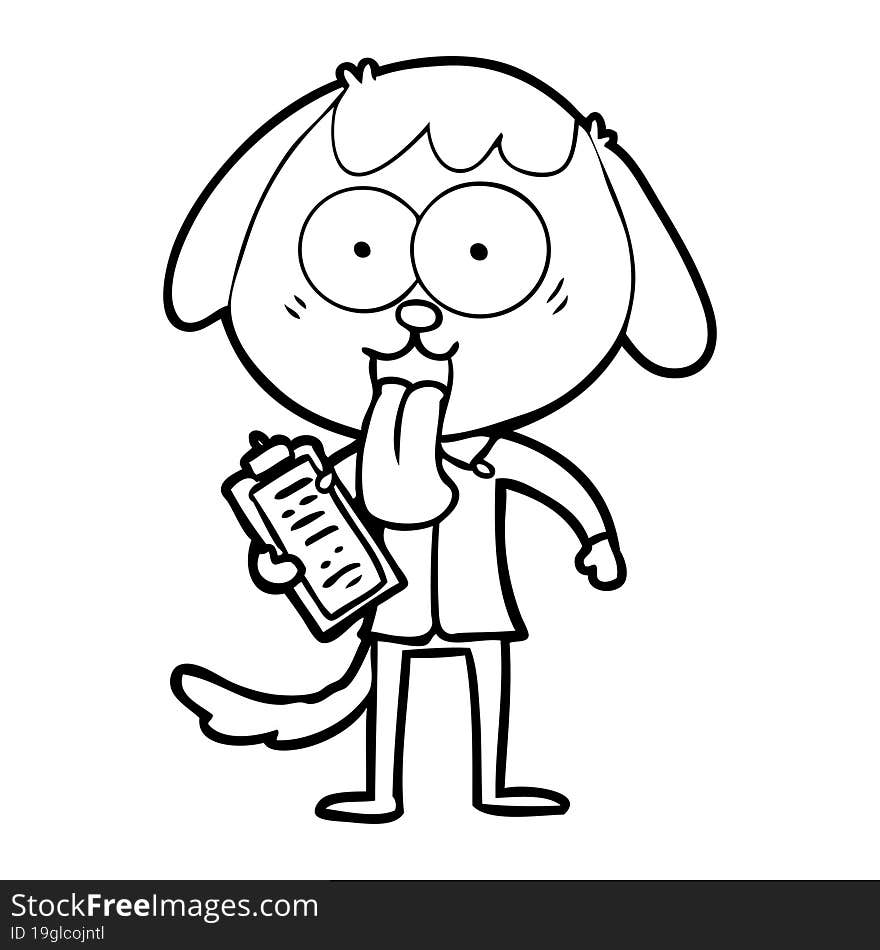 cute cartoon dog wearing office shirt. cute cartoon dog wearing office shirt