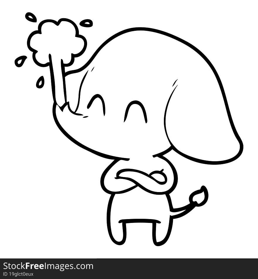 cute cartoon elephant spouting water. cute cartoon elephant spouting water