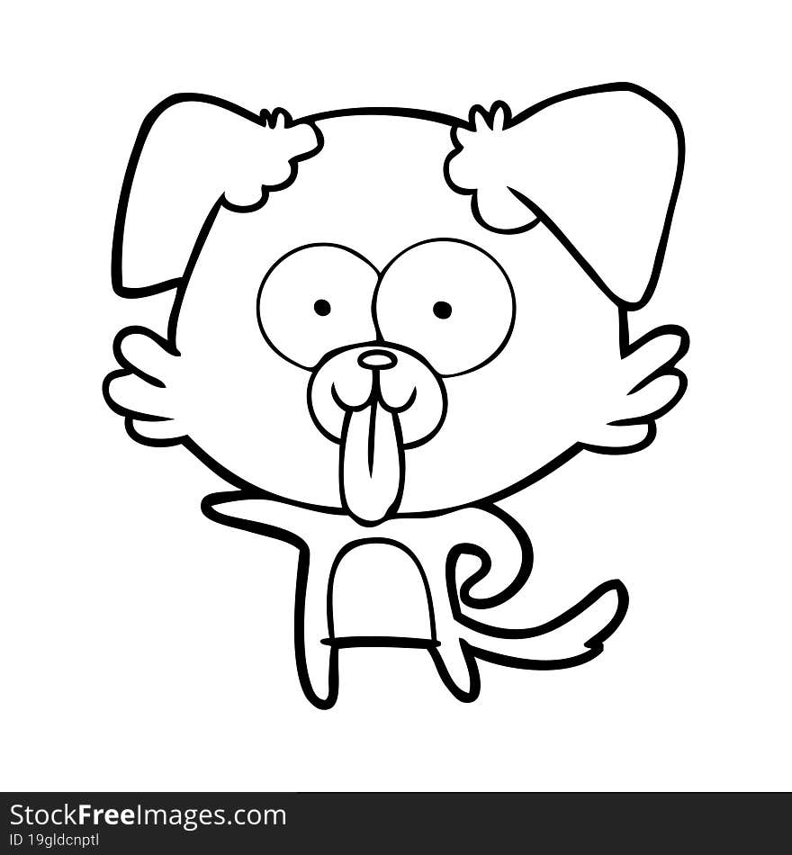 cartoon dog with tongue sticking out. cartoon dog with tongue sticking out