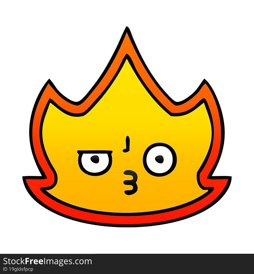 gradient shaded cartoon fire flame