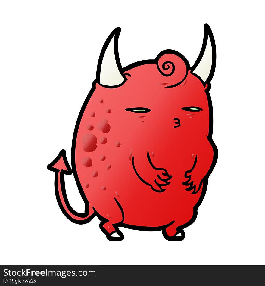 cartoon fat little halloween devil. cartoon fat little halloween devil