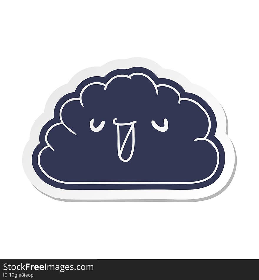 cartoon sticker kawaii weather rain cloud