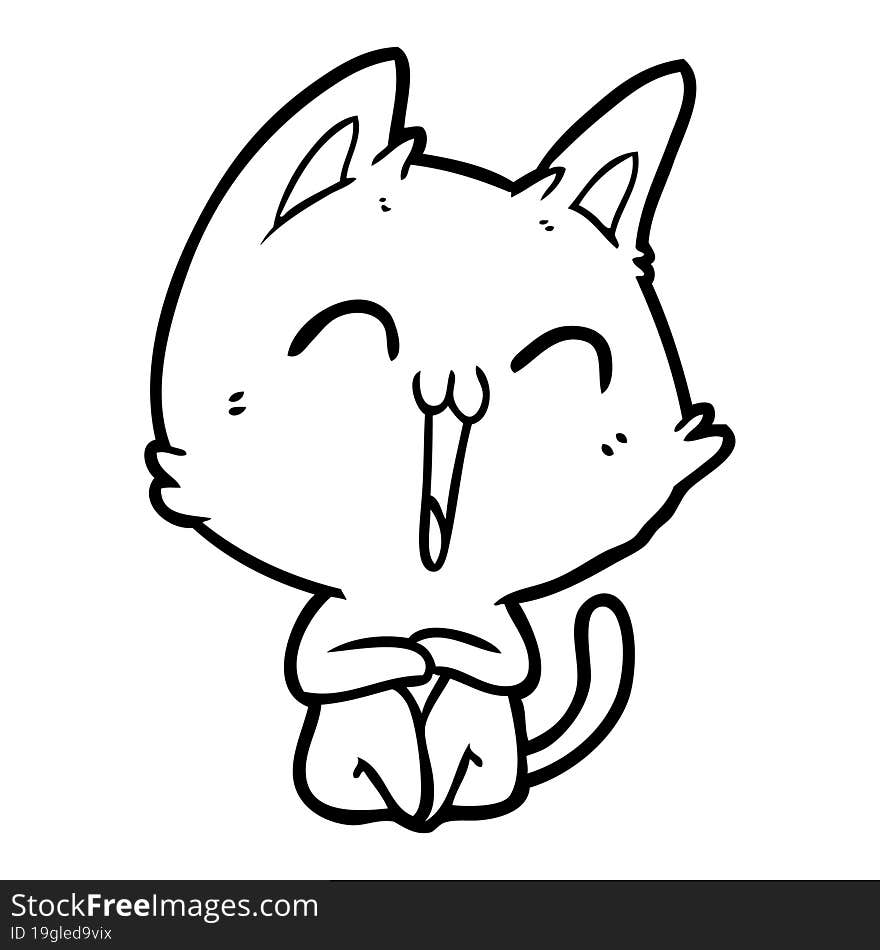 happy cartoon cat. happy cartoon cat