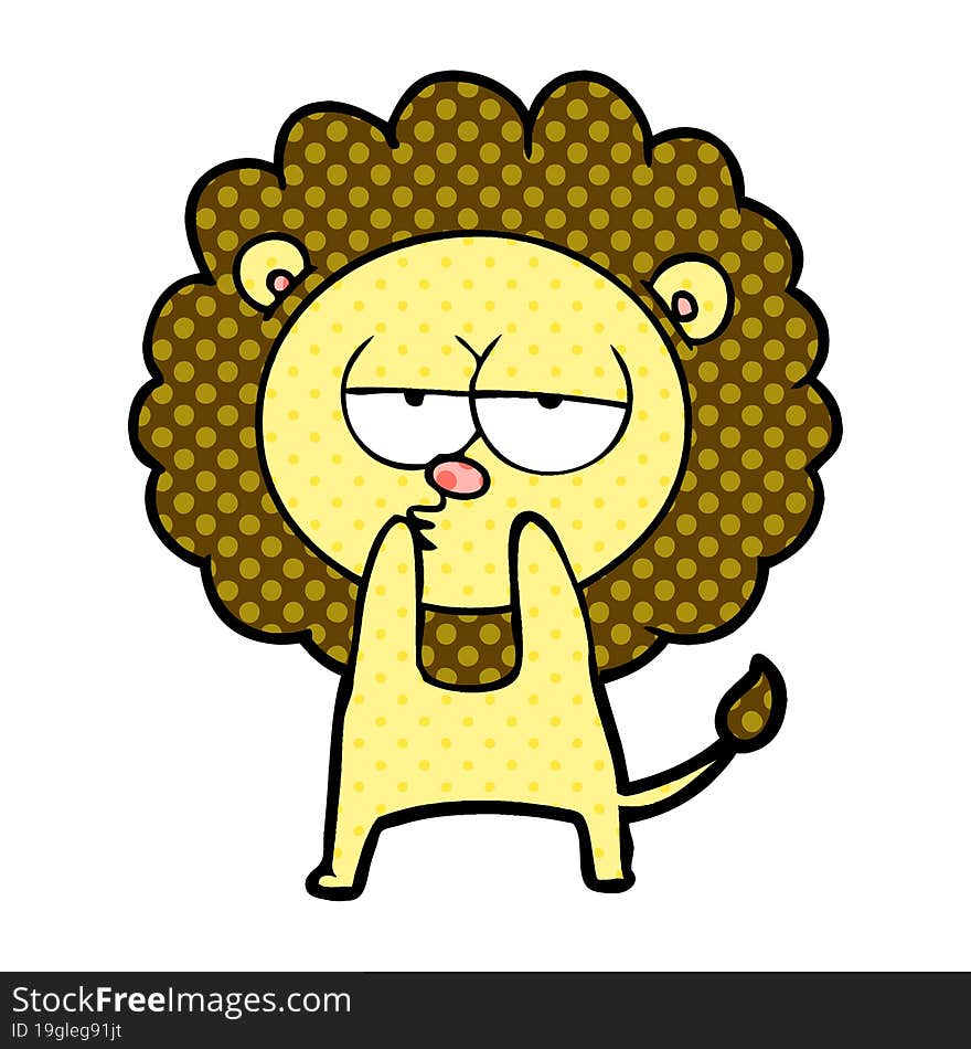 cartoon tired lion. cartoon tired lion