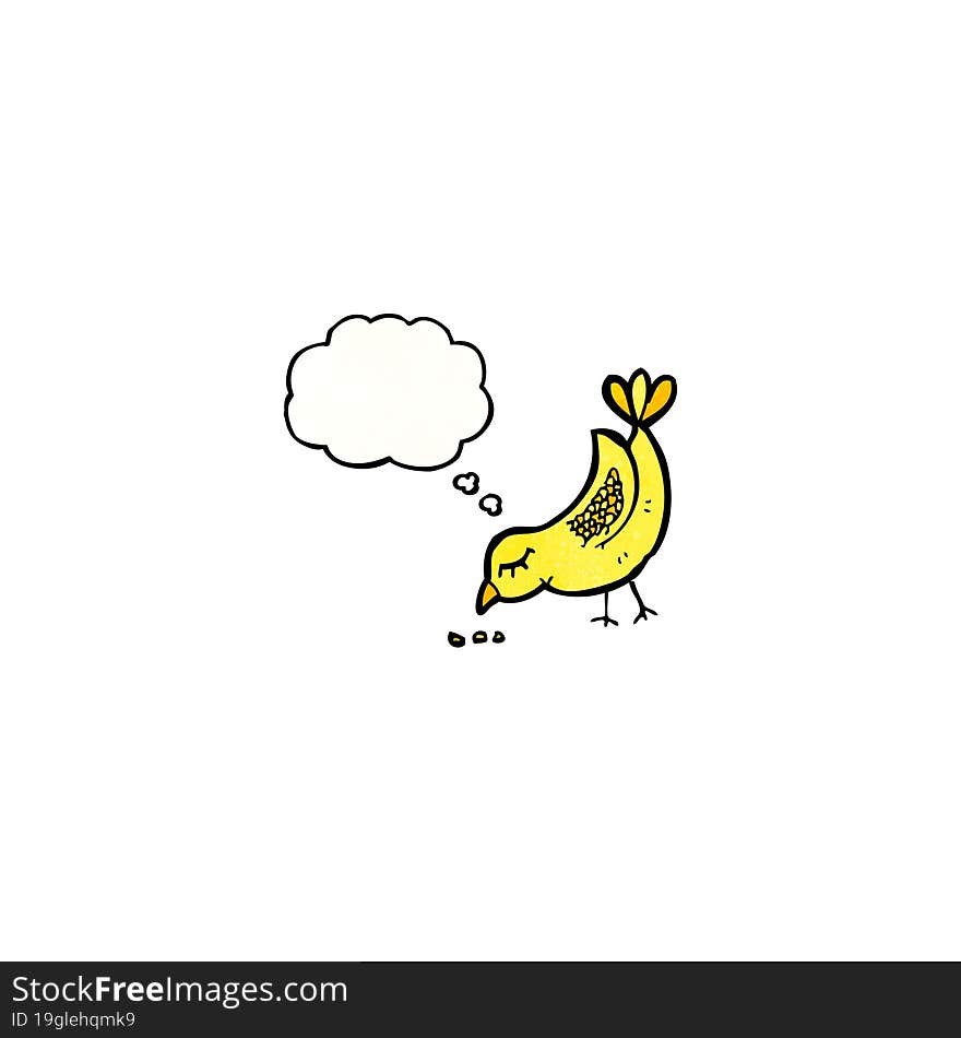 Cartoon Bird With Thought Bubble