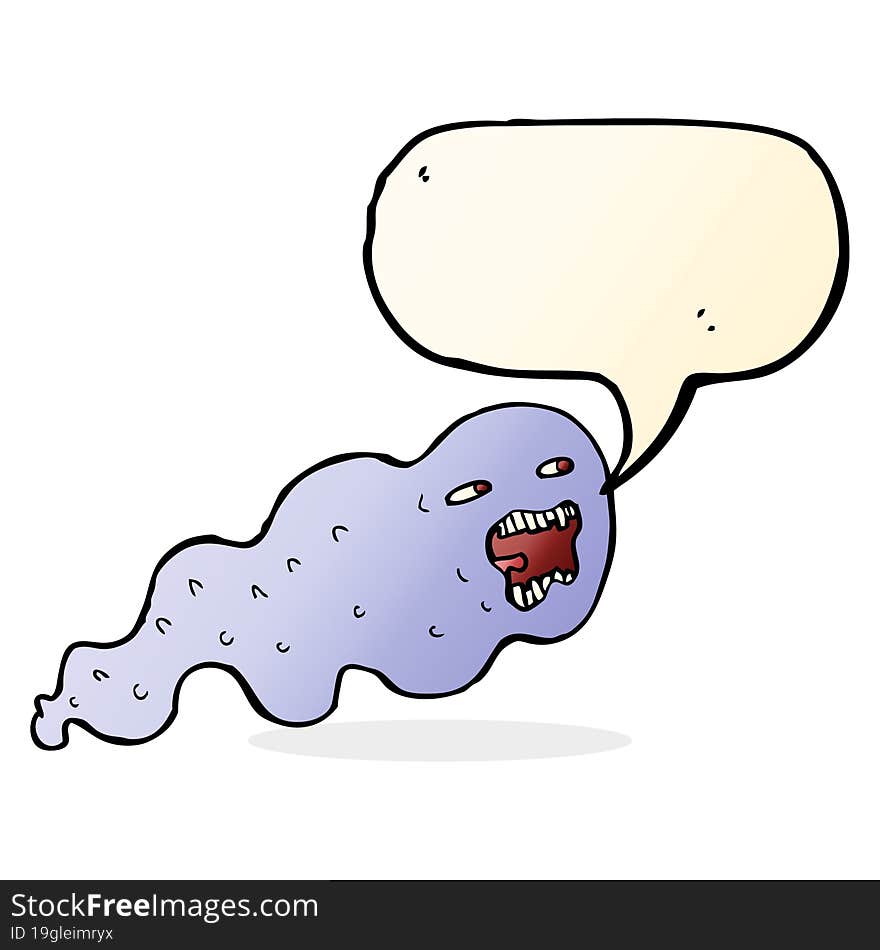 Cartoon Ghost With Speech Bubble