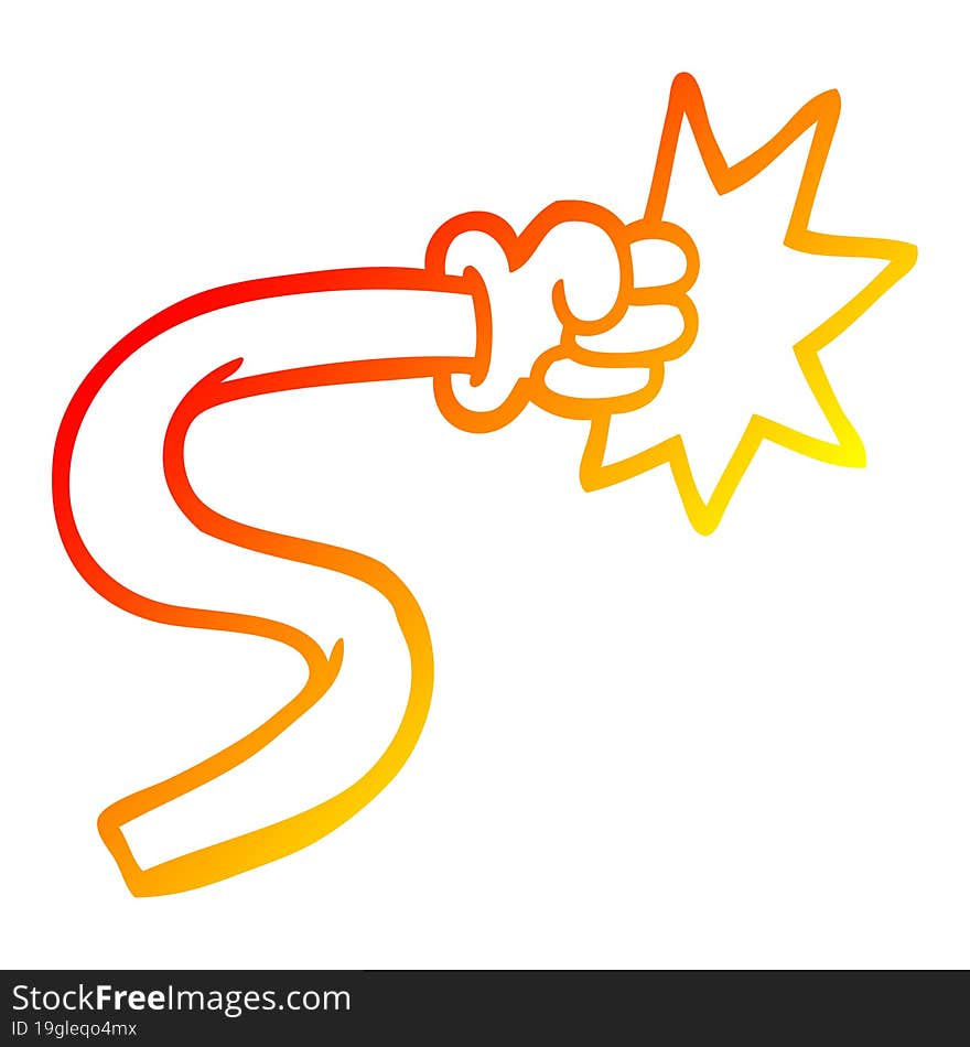 warm gradient line drawing of a cartoon hand gesture