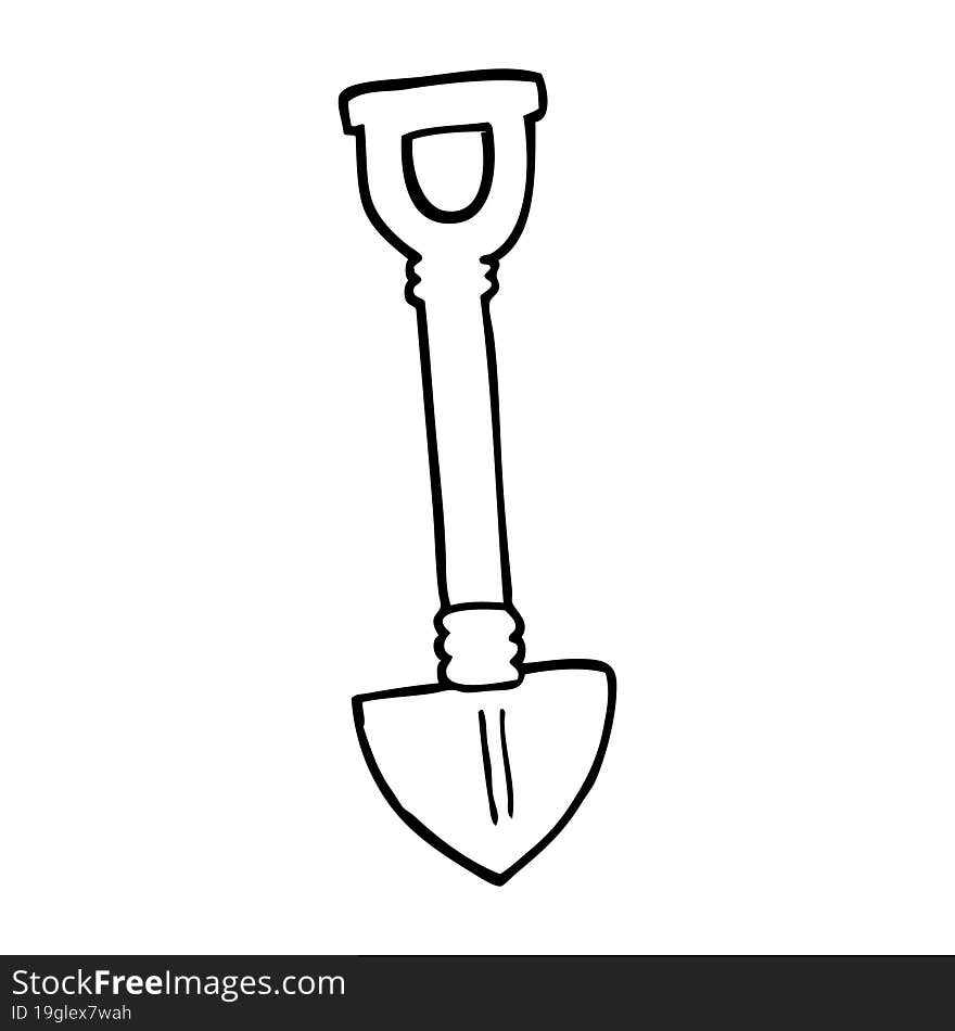 line drawing cartoon spade