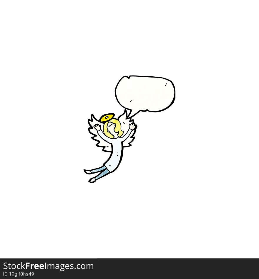 cartoon angel with speech bubble