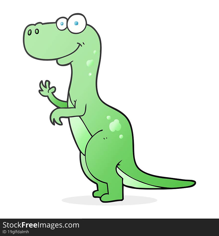 freehand drawn cartoon dinosaur