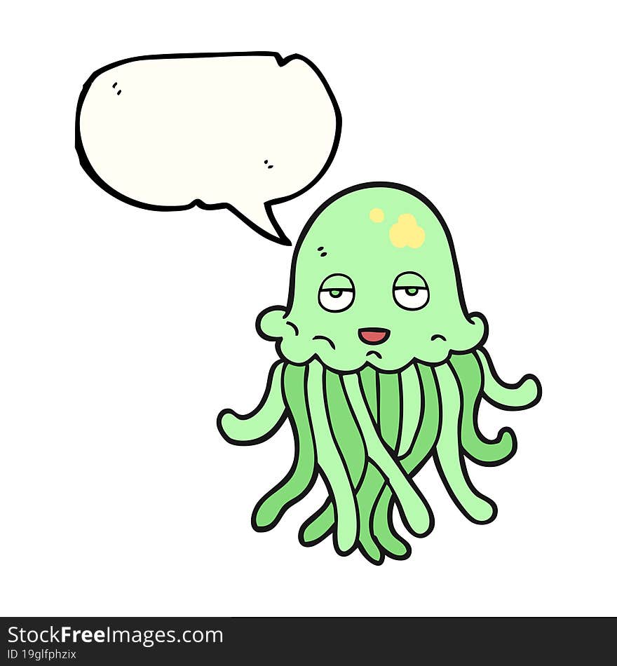 speech bubble cartoon octopus