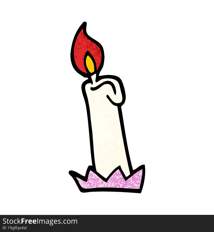 Grunge Textured Illustration Cartoon Birthday Candle