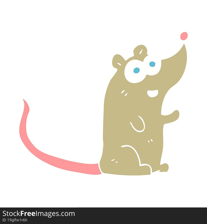 Flat Color Illustration Of A Cartoon Mouse