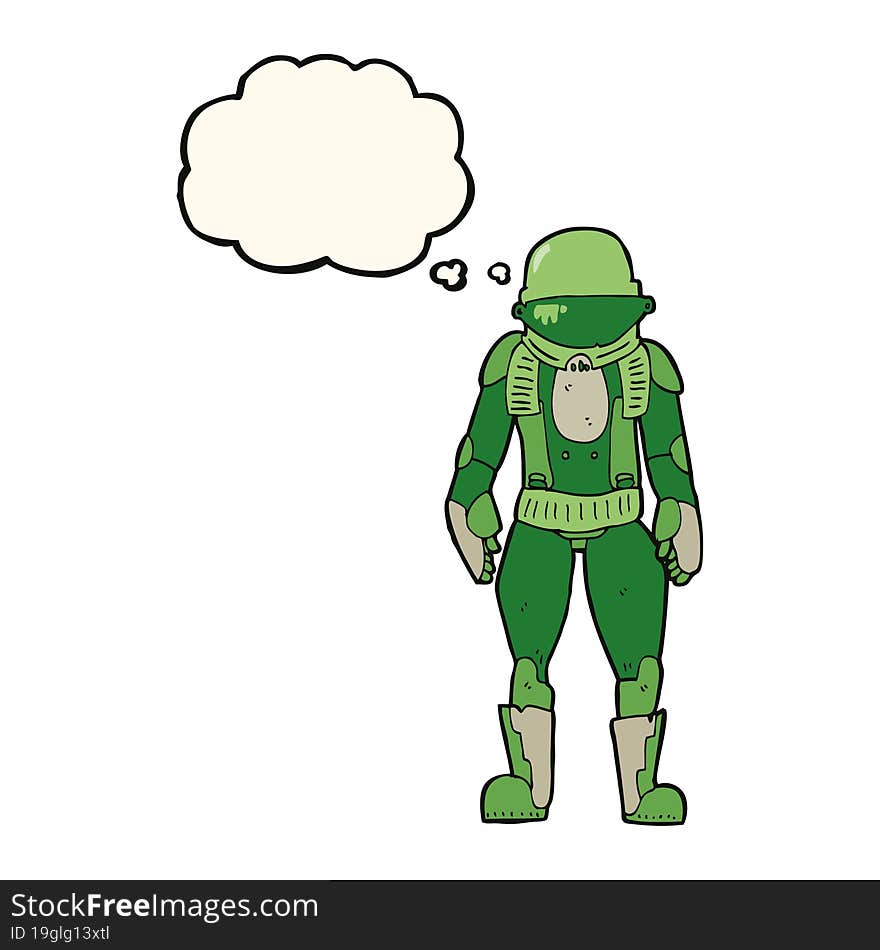 Cartoon Astronaut With Thought Bubble