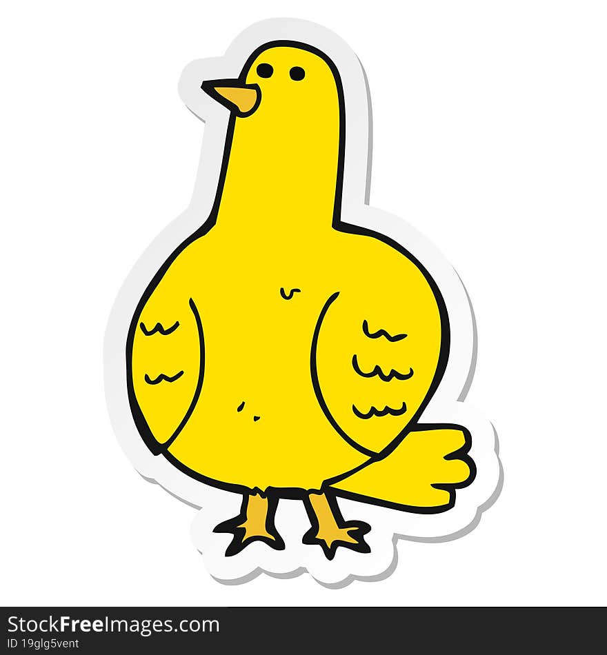 Sticker Of A Cartoon Bird