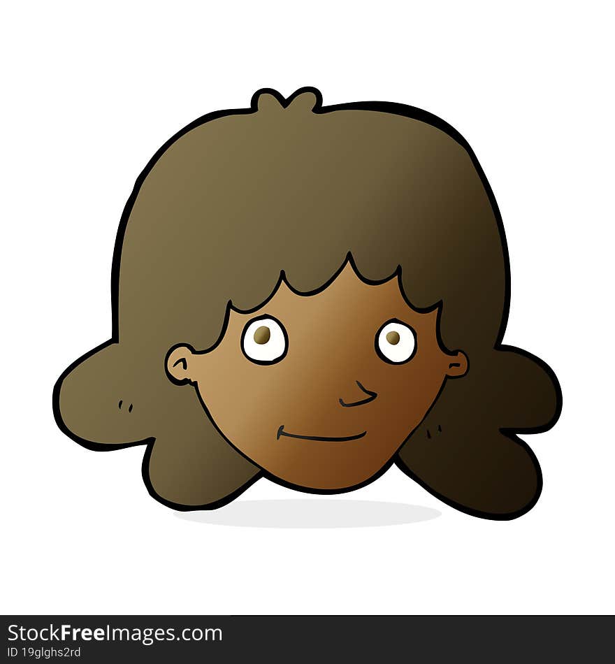 Cartoon Happy Female Face