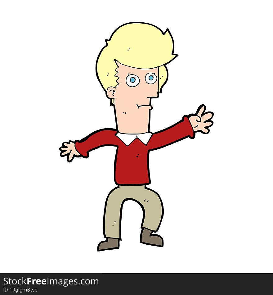 cartoon man waving