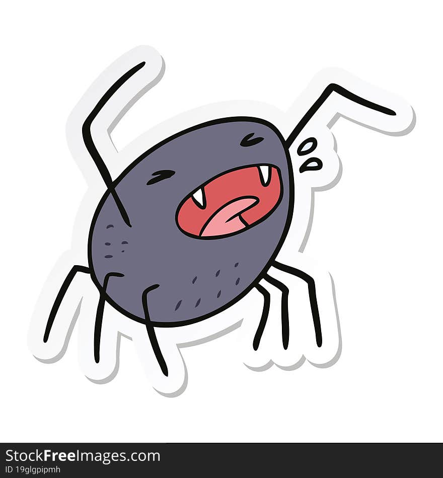 sticker of a cartoon spider