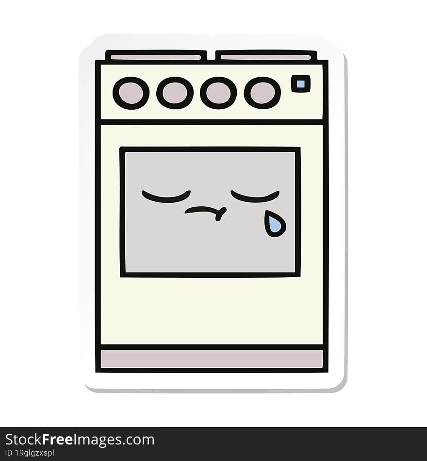 sticker of a cute cartoon kitchen oven