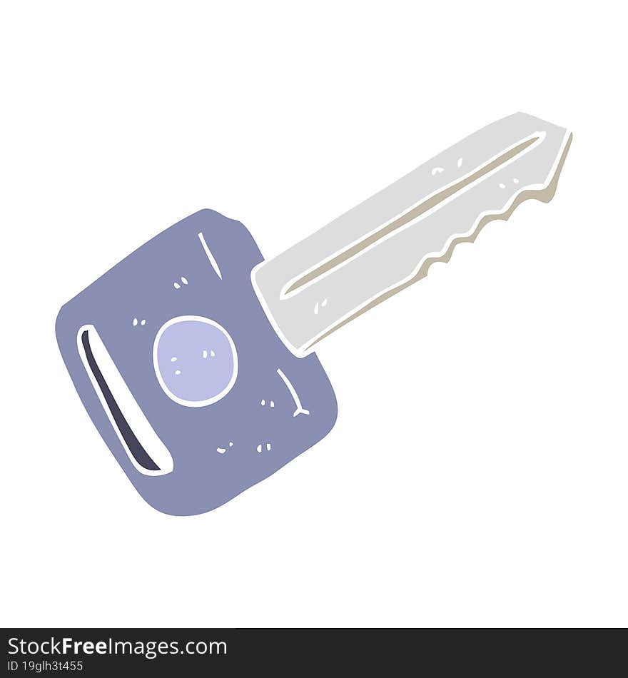 flat color illustration of a cartoon car key