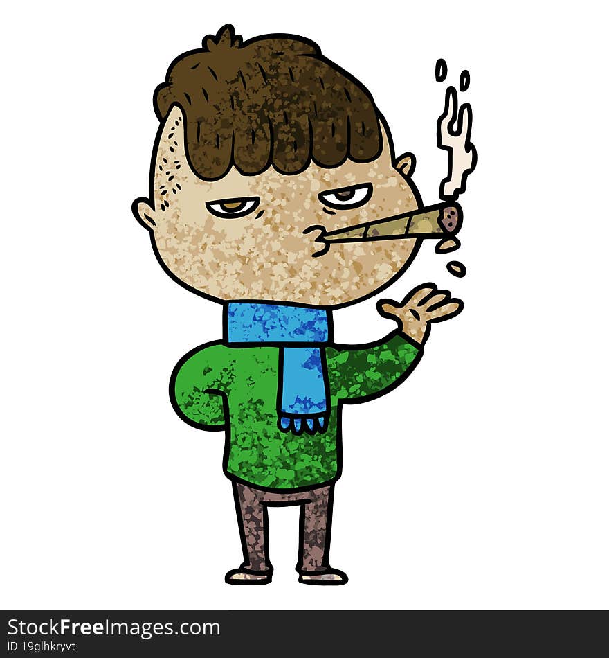 cartoon man smoking. cartoon man smoking