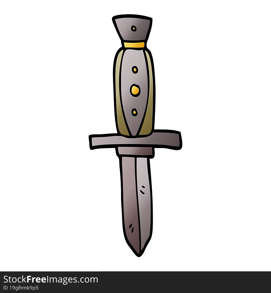 cartoon doodle tattoo dagger symbol