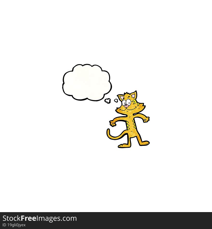 cartoon cat with thought bubble