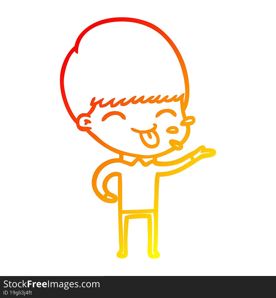 warm gradient line drawing cartoon rude man