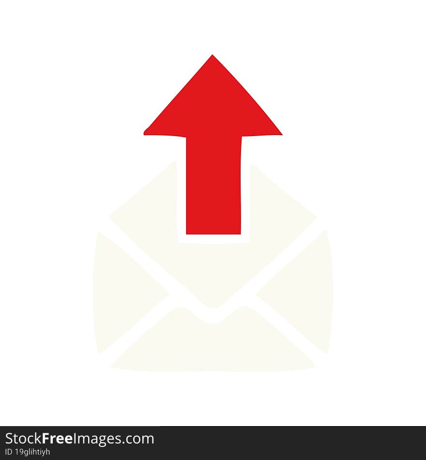 flat color retro cartoon of a email sign