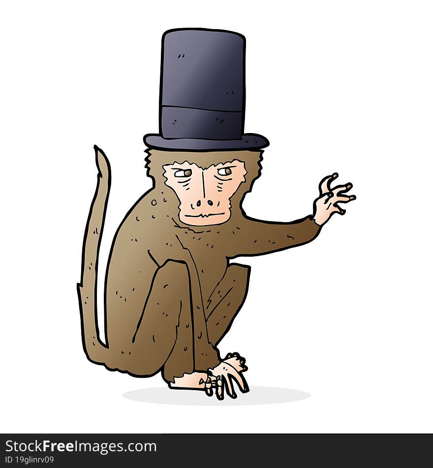 cartoon monkey wearing top hat