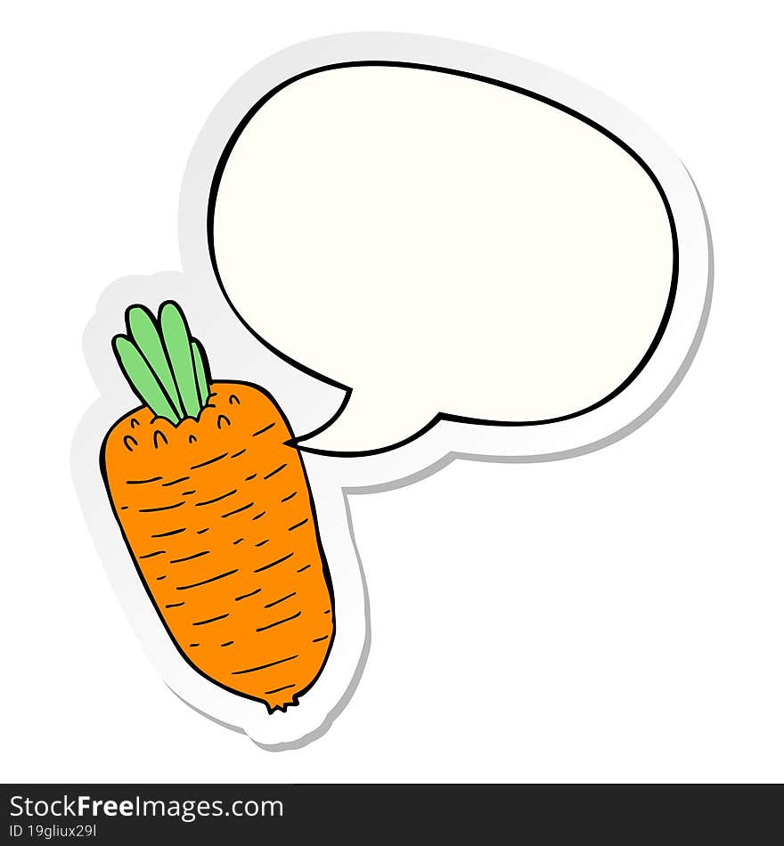 cartoon vegetable and speech bubble sticker