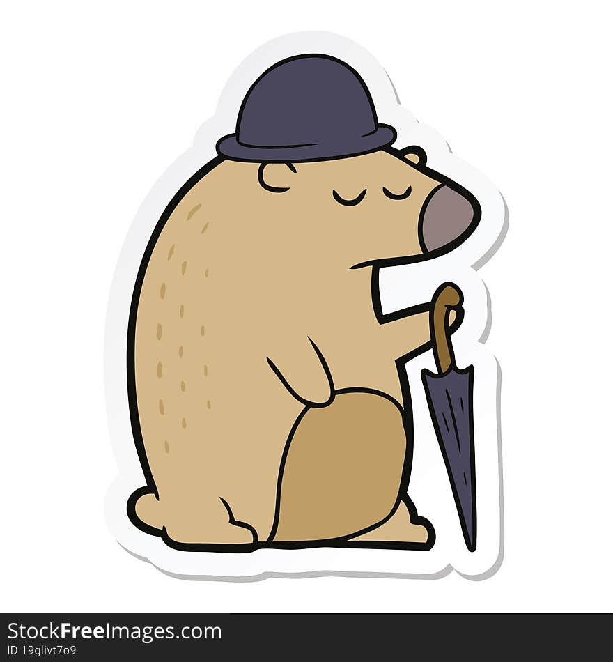 sticker of a cartoon business bear