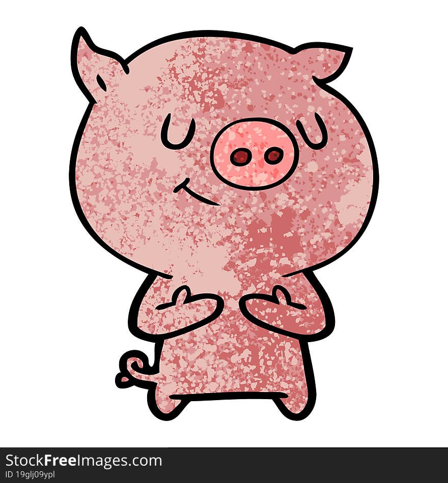 happy cartoon pig. happy cartoon pig