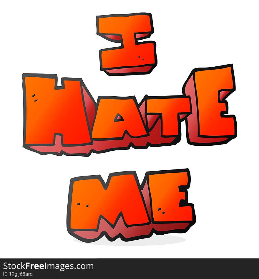 I Hate Me Cartoon Symbol