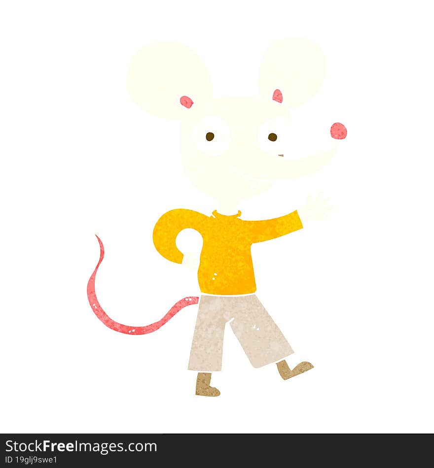 cartoon waving mouse