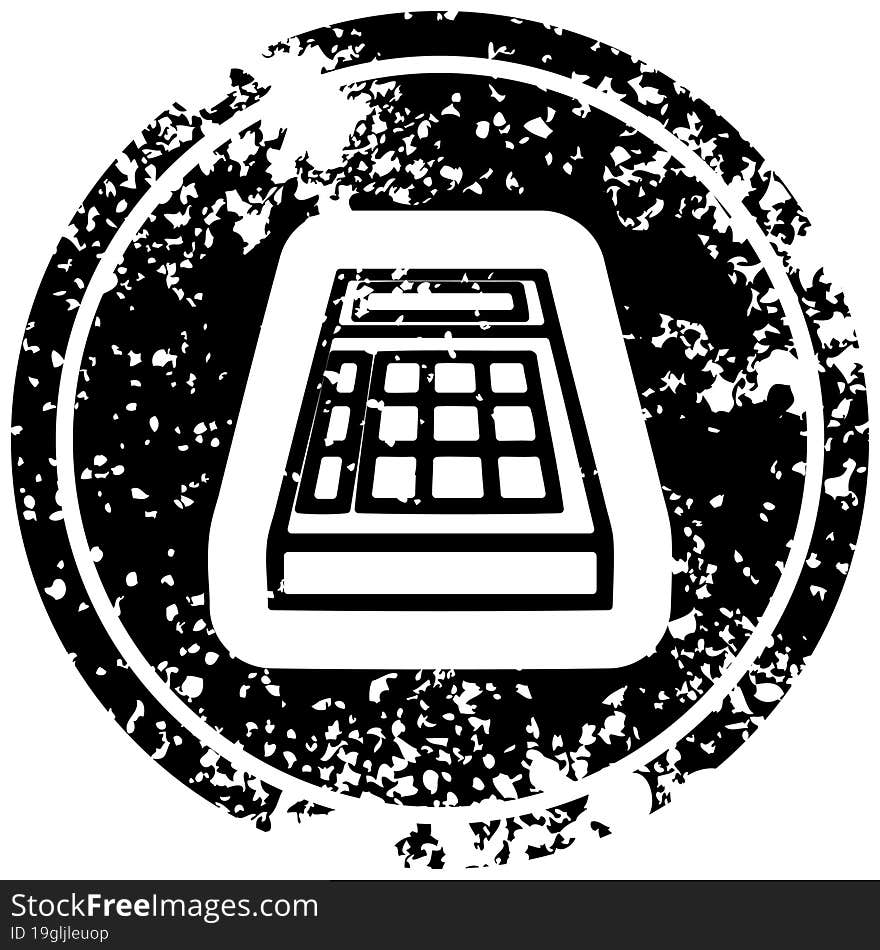 math calculator distressed icon symbol