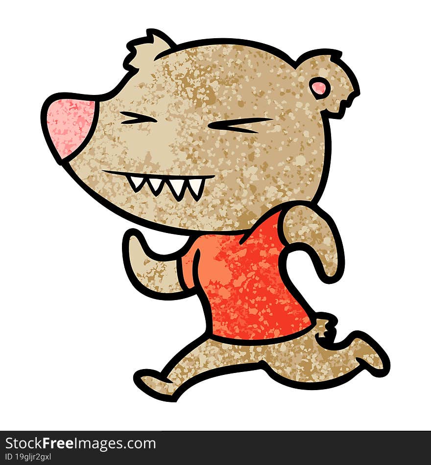 angry bear cartoon running. angry bear cartoon running