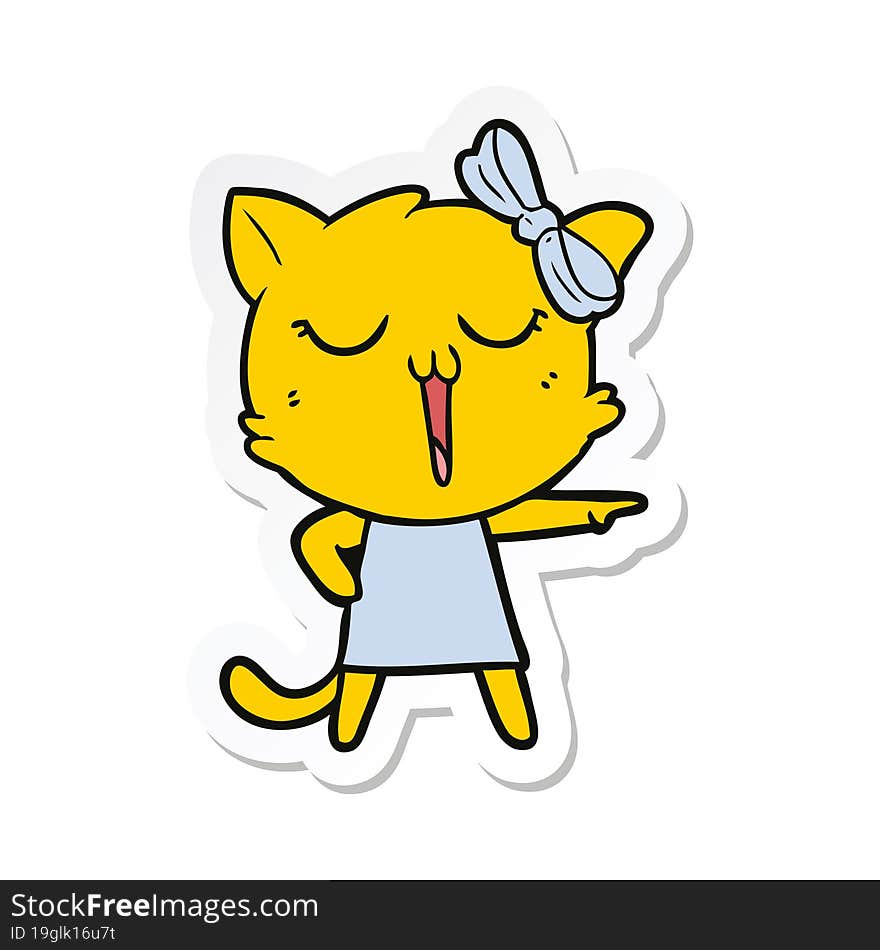 sticker of a cartoon cat