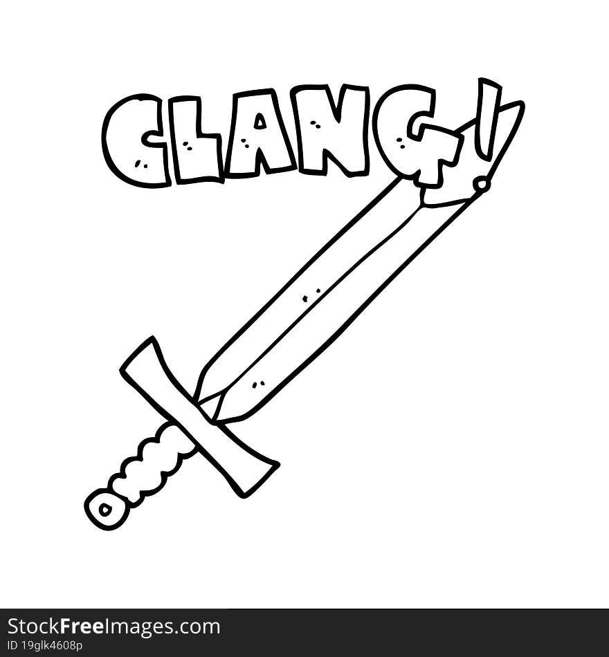 cartoon clanging sword