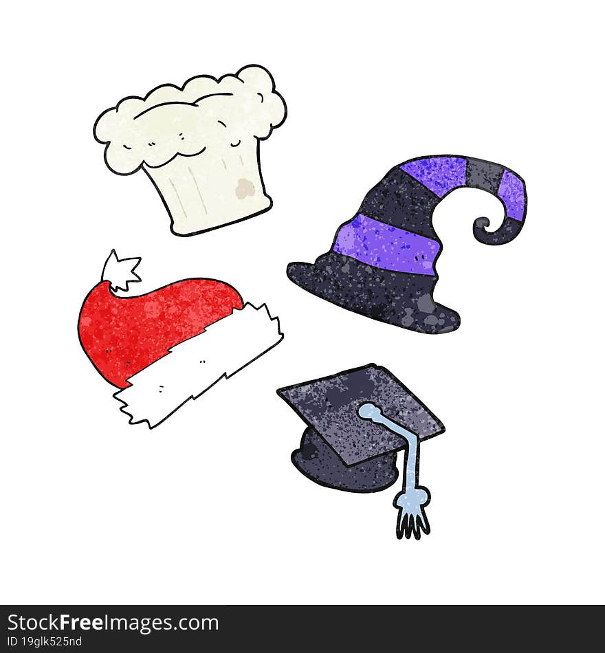 textured cartoon hats