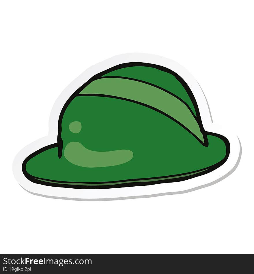 sticker of a cartoon bowler hat