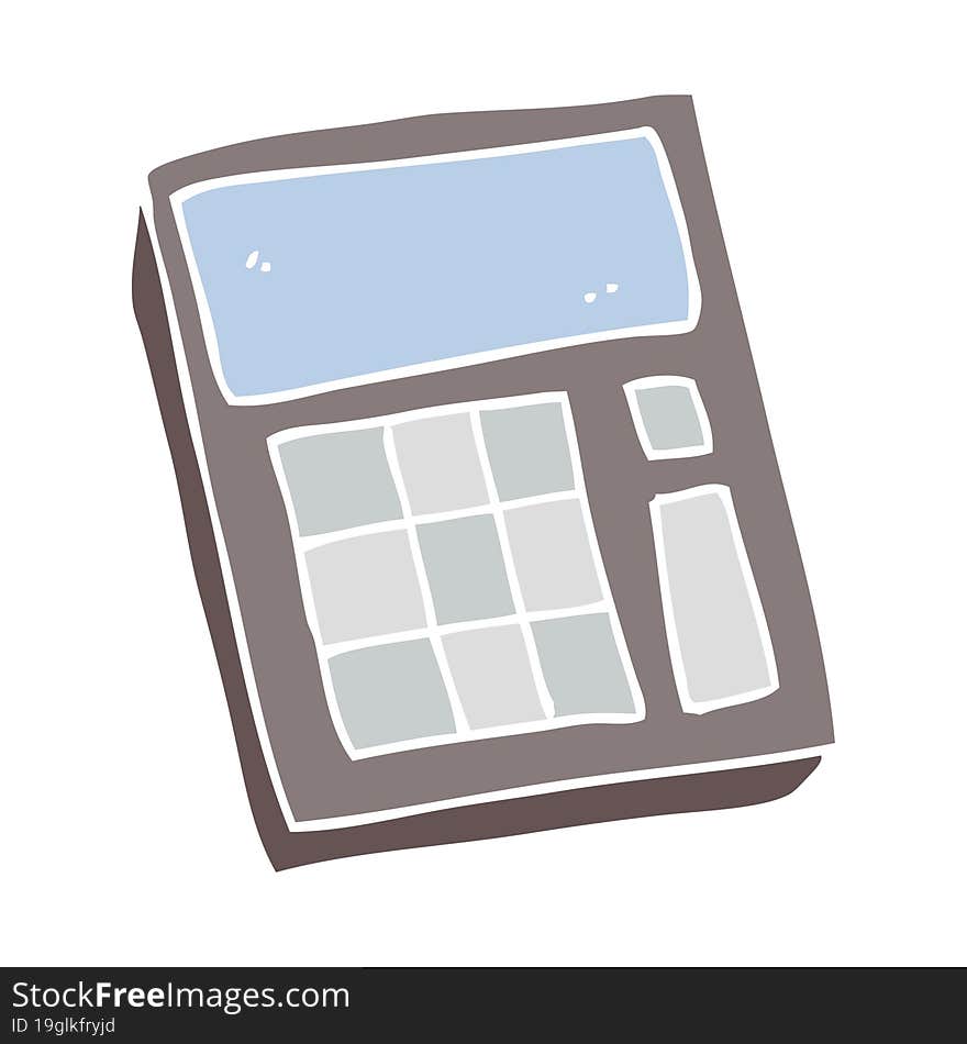 flat color illustration of a cartoon calculator