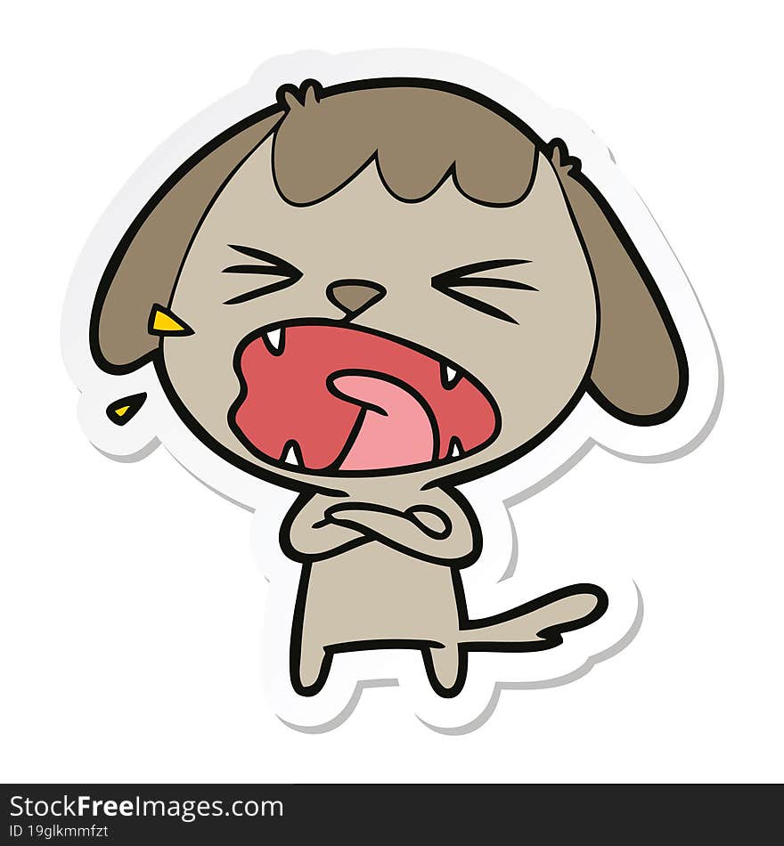 sticker of a cute cartoon dog