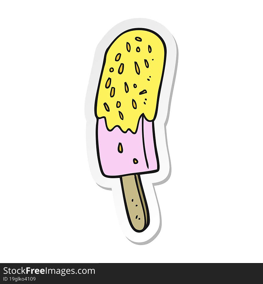 sticker of a cartoon ice lolly