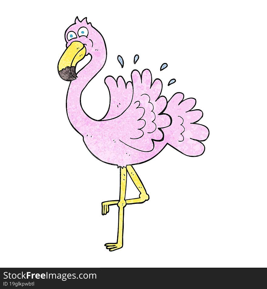 textured cartoon flamingo