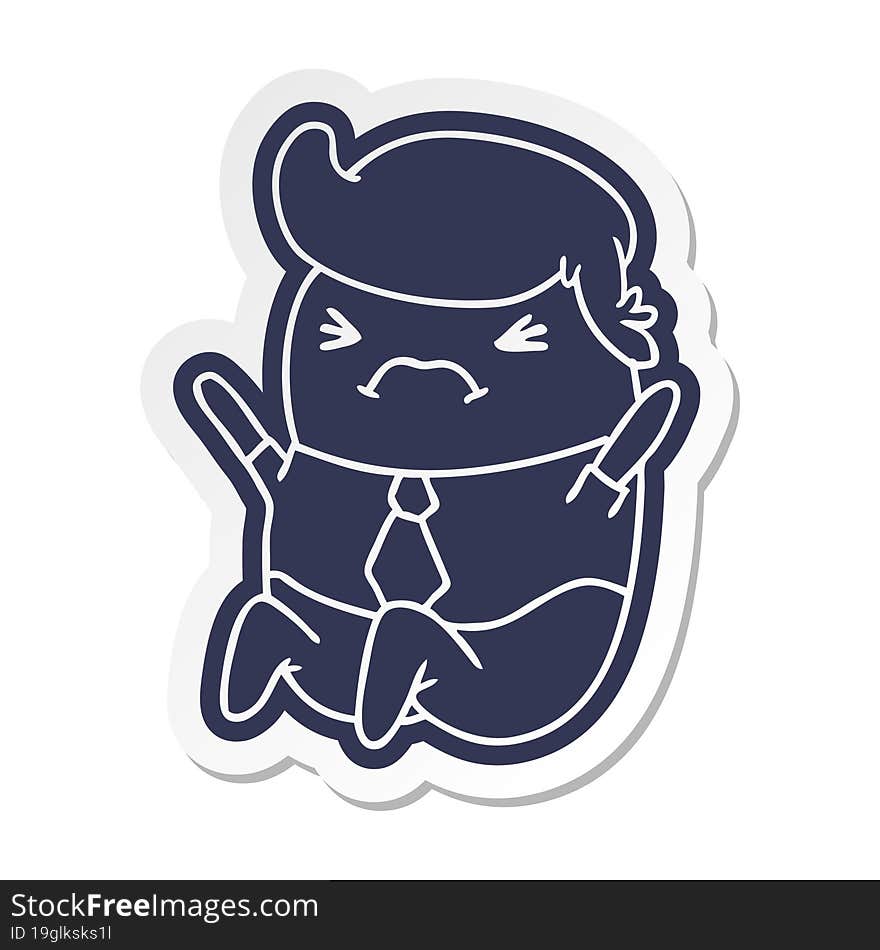 cartoon sticker of a kawaii business man