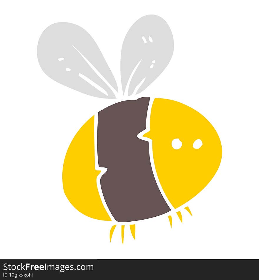 flat color illustration of bee. flat color illustration of bee