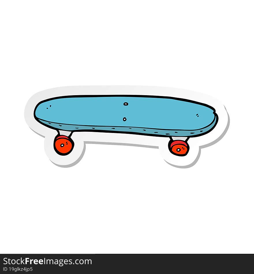 sticker of a cartoon skateboard