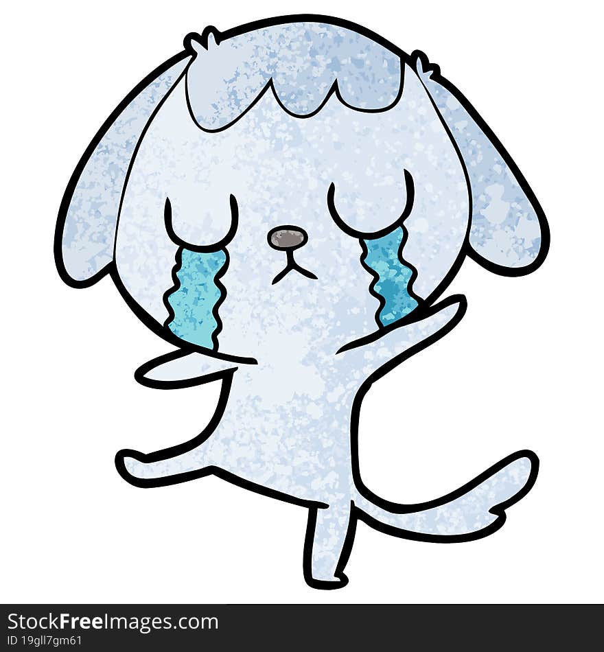 cute cartoon dog crying. cute cartoon dog crying