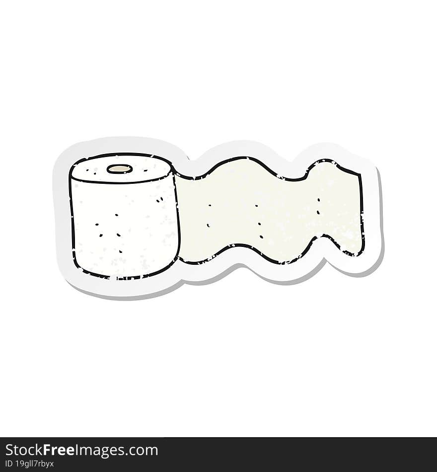 retro distressed sticker of a cartoon toilet paper